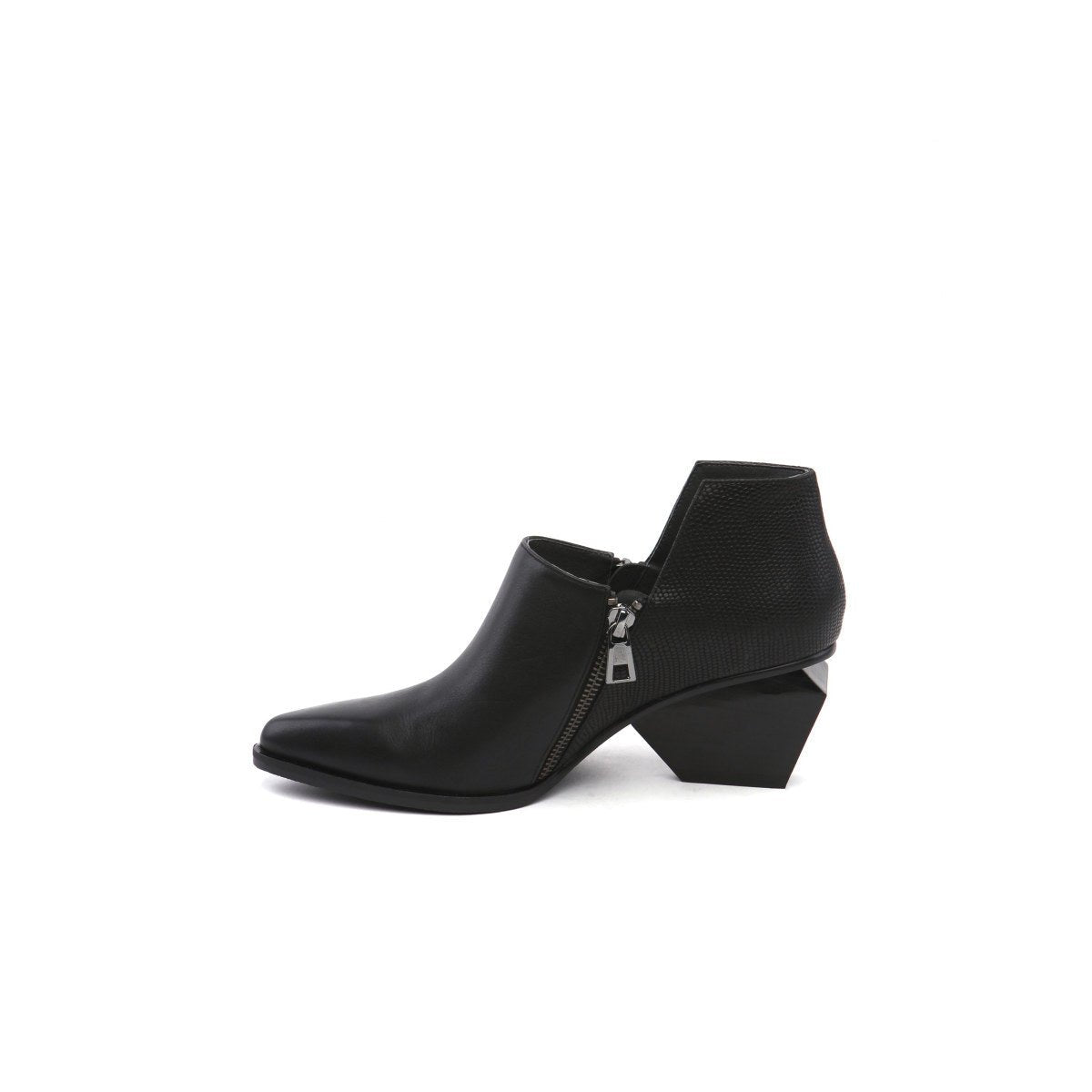 Block Heel Leather Ankle Boots Jady Rose