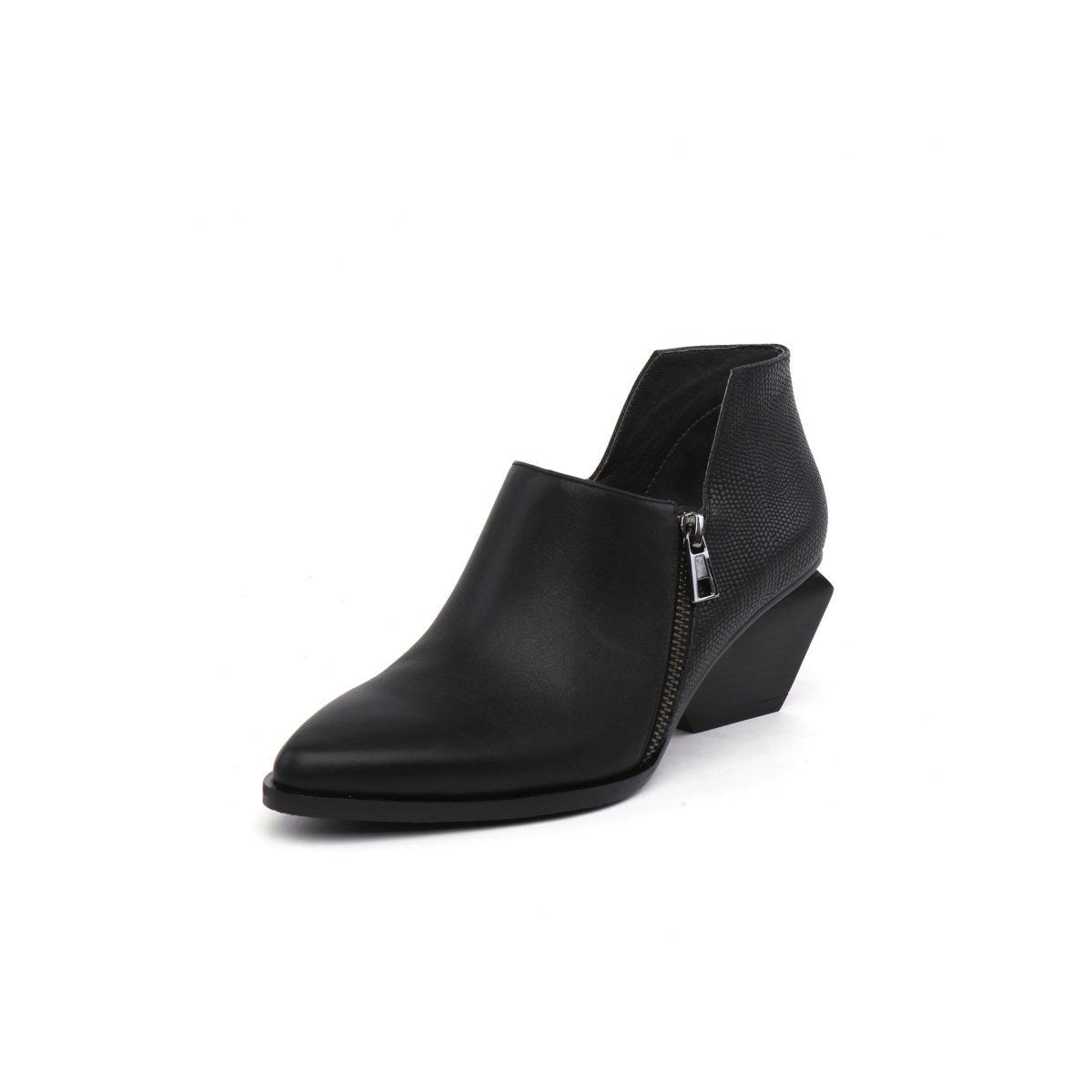 Block Heel Leather Ankle Boots Jady Rose