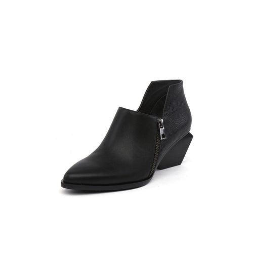 Block Heel Leather Ankle Boots Jady Rose