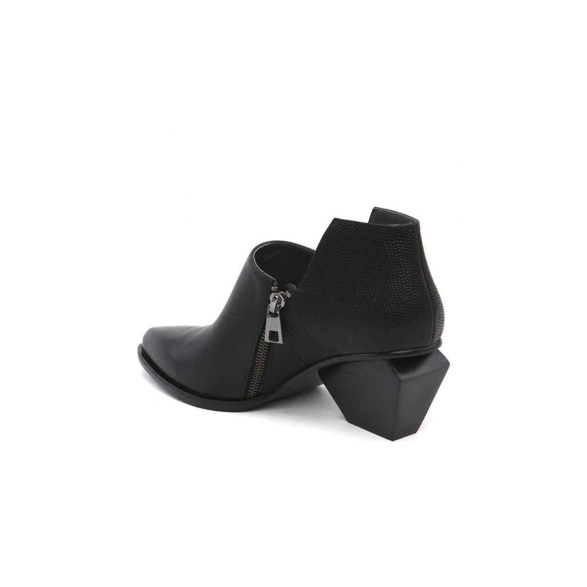 Block Heel Leather Ankle Boots Jady Rose