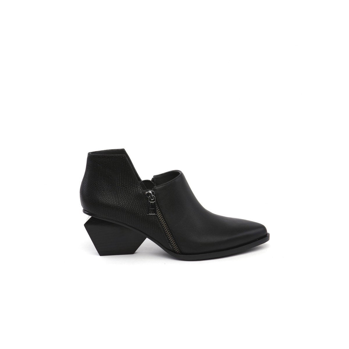 Block Heel Leather Ankle Boots Jady Rose