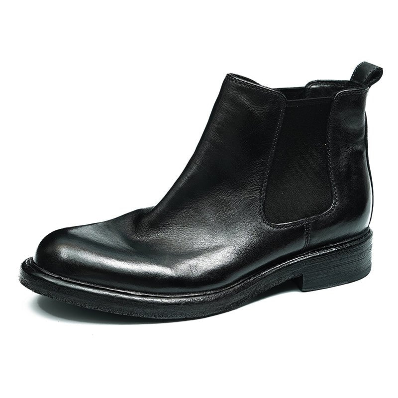 Horsehide Chelsea Boots Classic Ankle Boots for Men Neweyesee