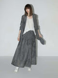 Ink-Washed Draped Striped Blazer Cocobella