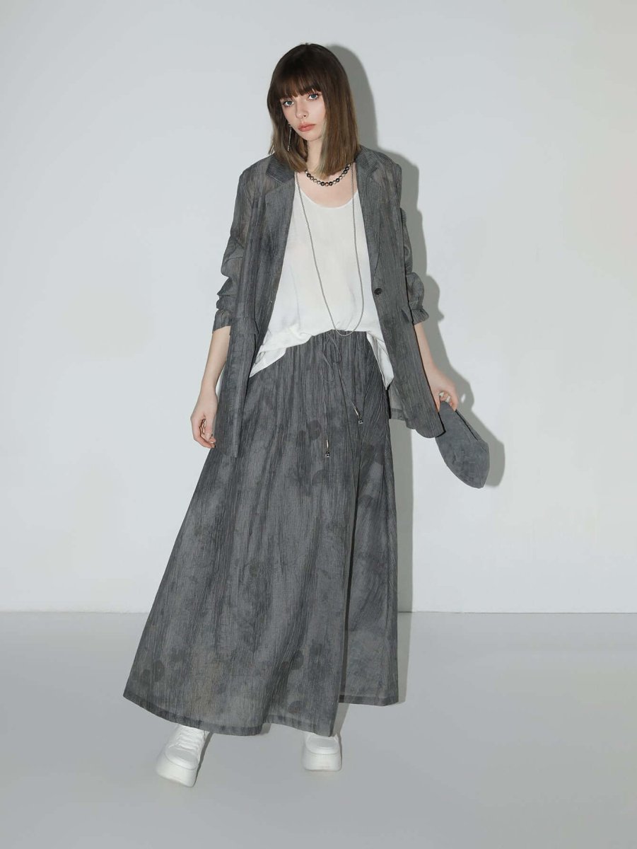 Ink-Washed Draped Striped Blazer Cocobella