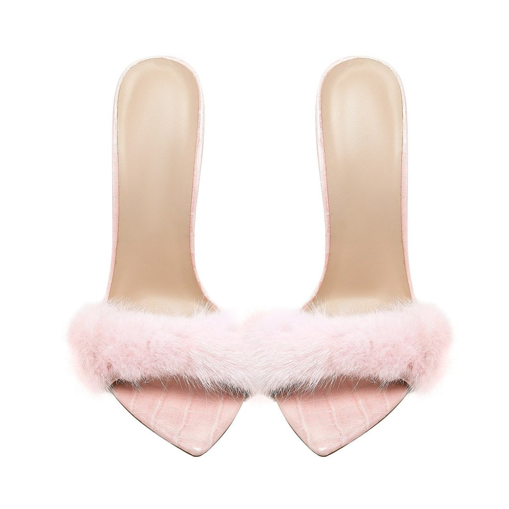 Lightweight Fluffy Pink Heels Jady Rose
