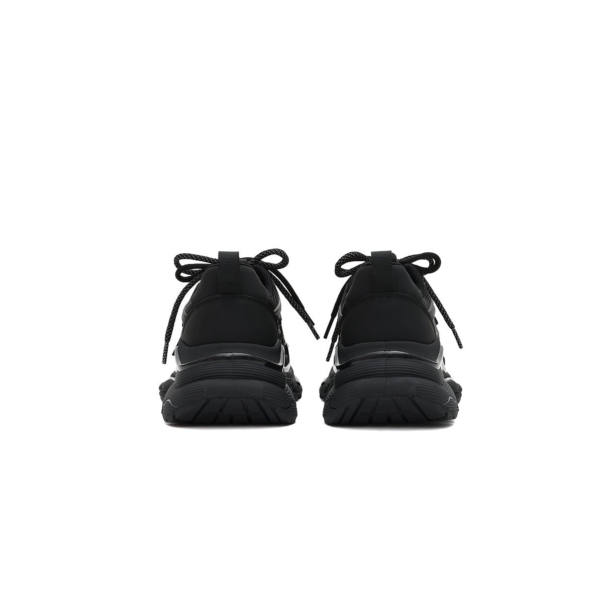 Women's Black Retro Platform Sneakers – Star Detail Masoomake
